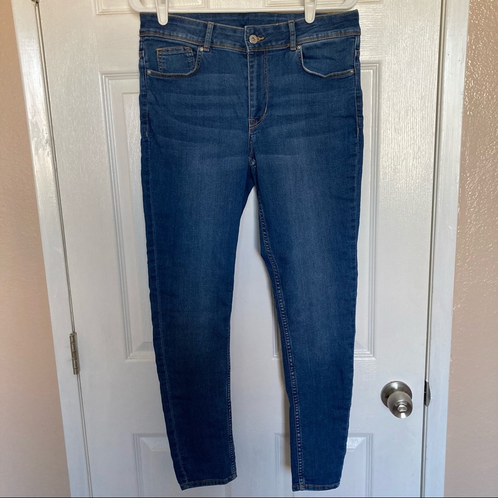H&M Mid-Rise Blue Skinny Jeans Size 14